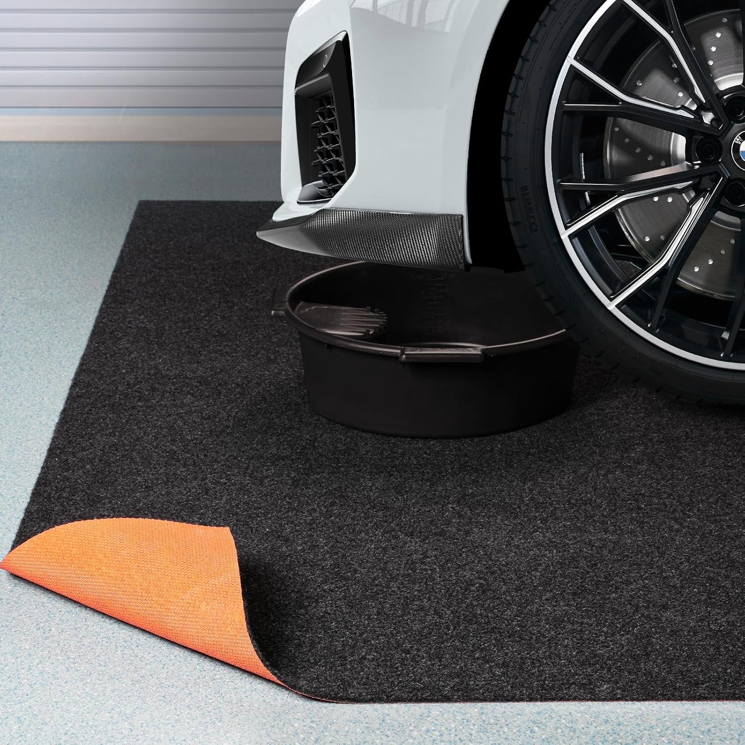 32" X 32" Square Heavy Duty Oil Spill Mat Waterproof 1/4" Rubber Backing Garage Floor Protector