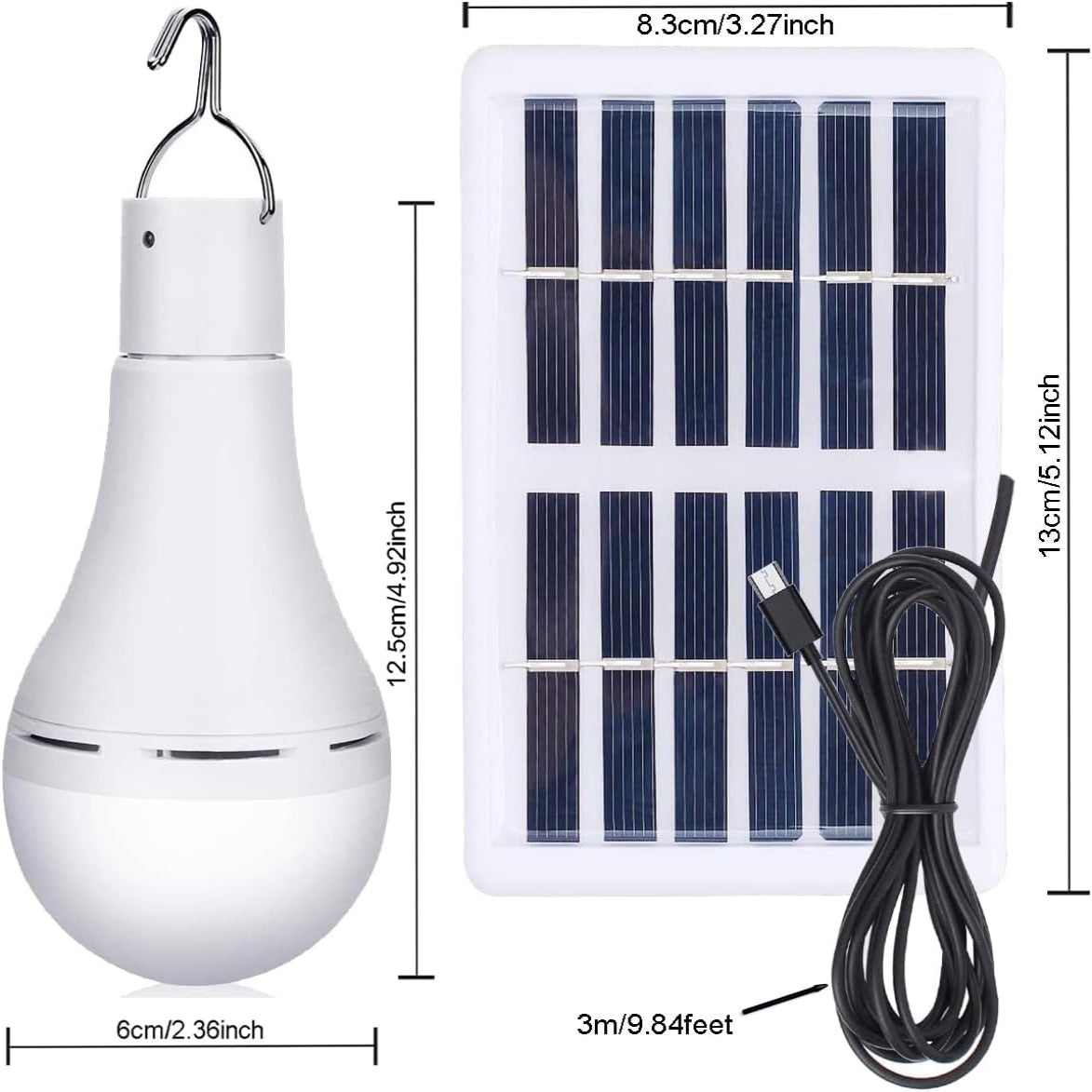 USB Rechargeable LED Portable Solar Light Bulb - Indoor & Outdoor - Perfect for Camping, Hiking, Fishing, and Emergency Use 