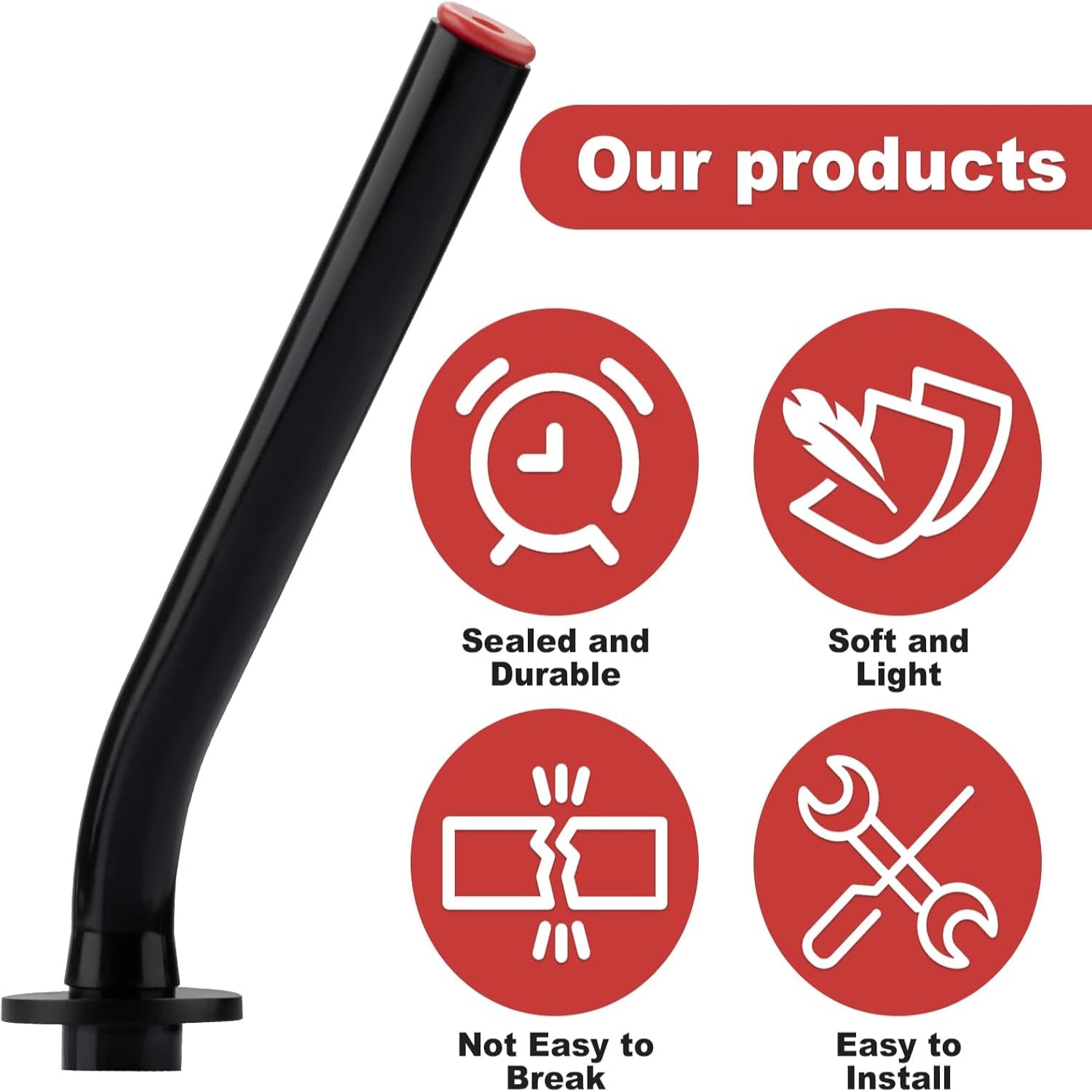 No Cap Gas Can Spout and Rubber Stopper Replacement for Eagle Gas Cans and Jerry Can Spout 1.5 inch