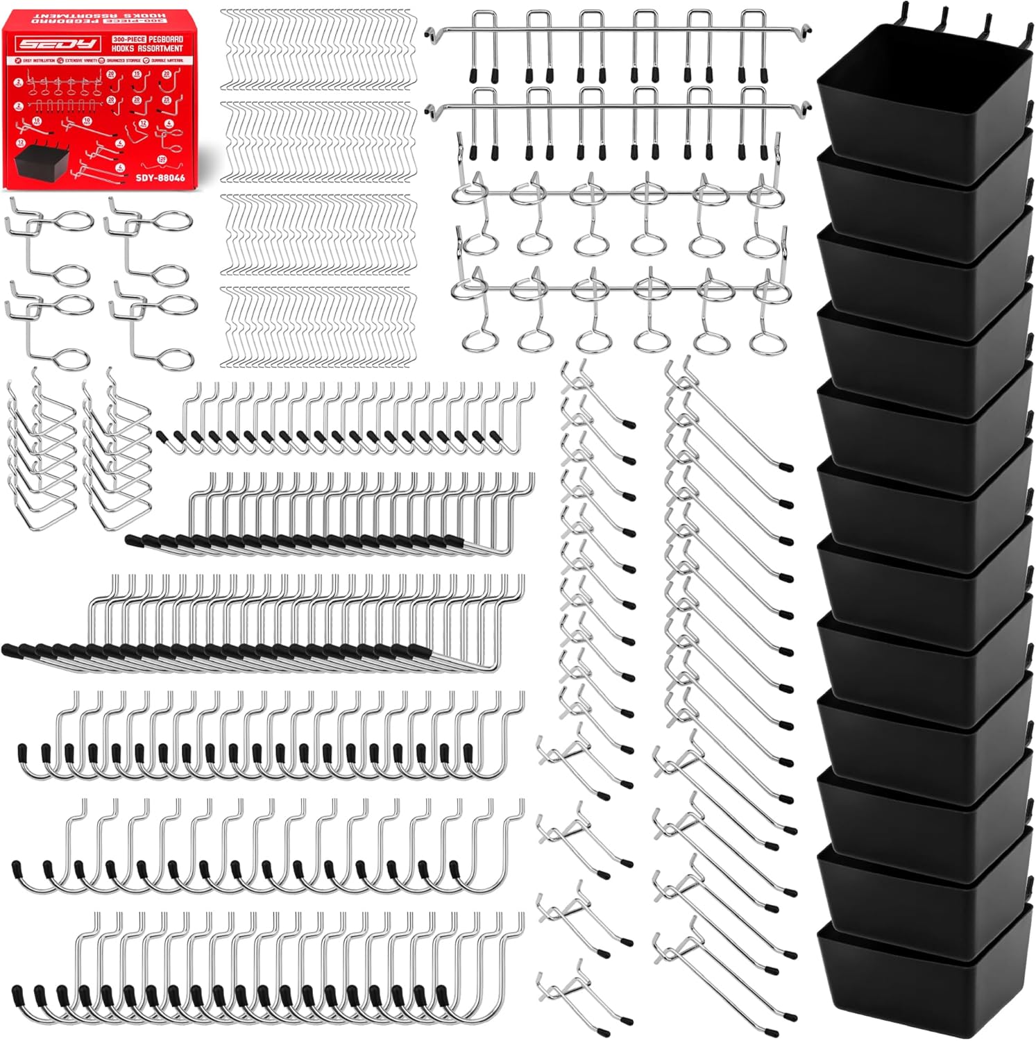 300-Piece Pegboard Organizer Hook Set