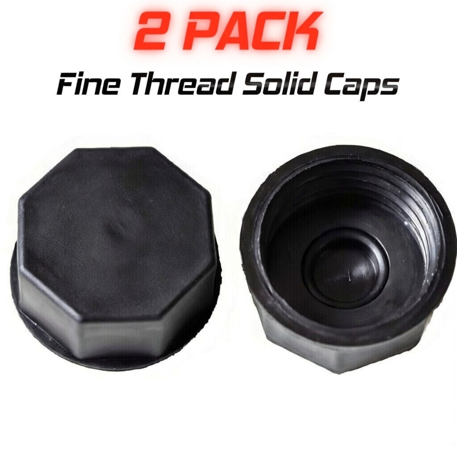 2 Pack Fine Threaded Solid Base Cap Replacement Gas Can Cap