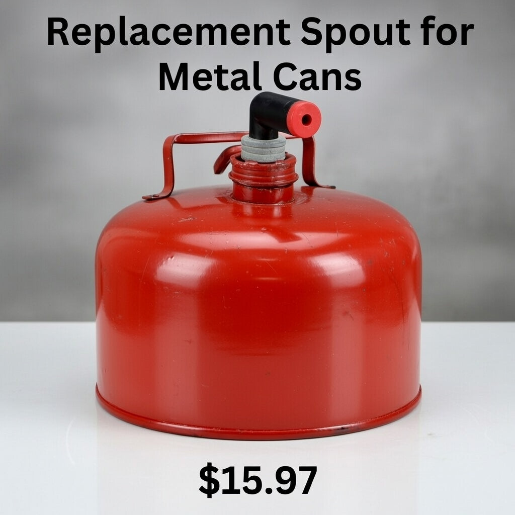 Metal Gas Can Spout and Rubber Stopper Replacement for Eagle Gas Cans and Jerry Can Spout 1.5 inch