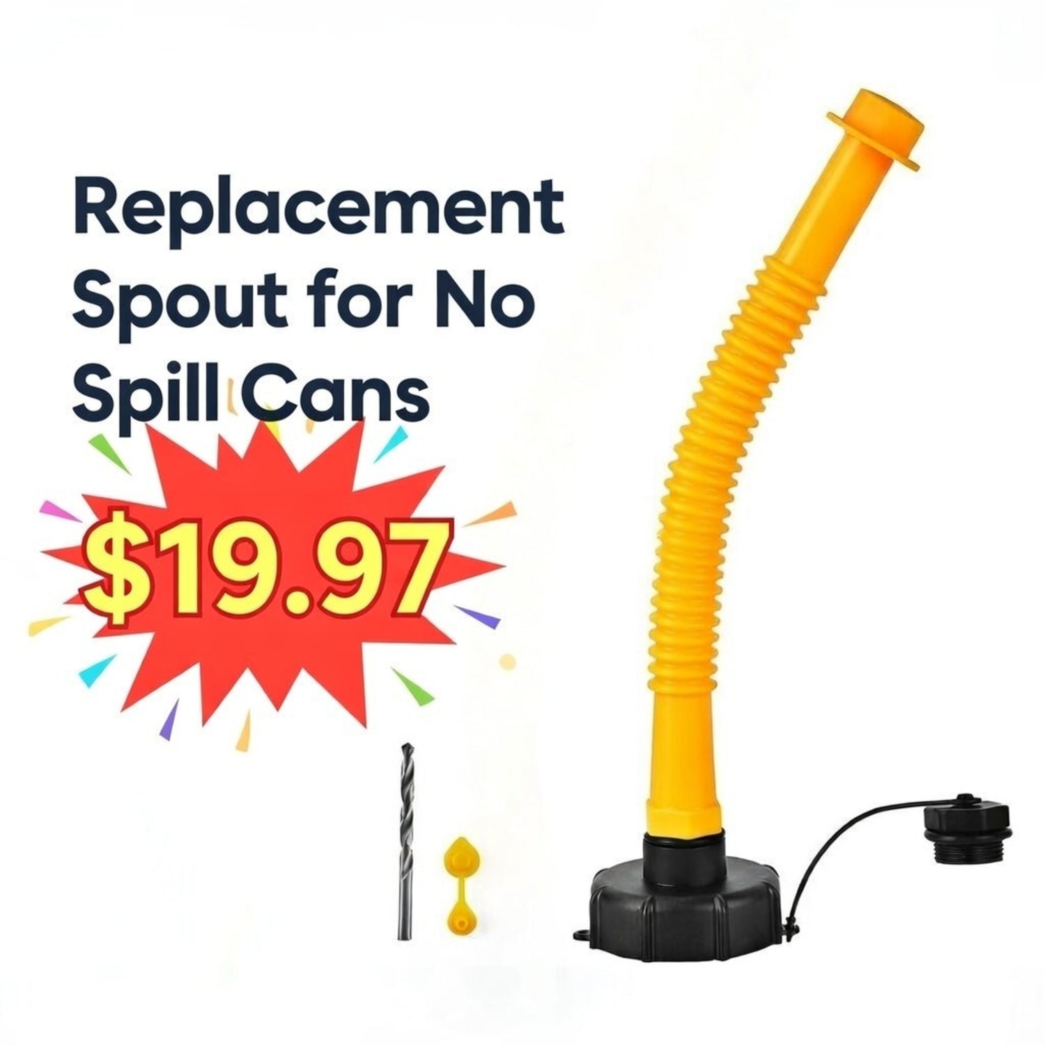 No Spill Brand Gas Can Aftermarket Spout Replacement Kit