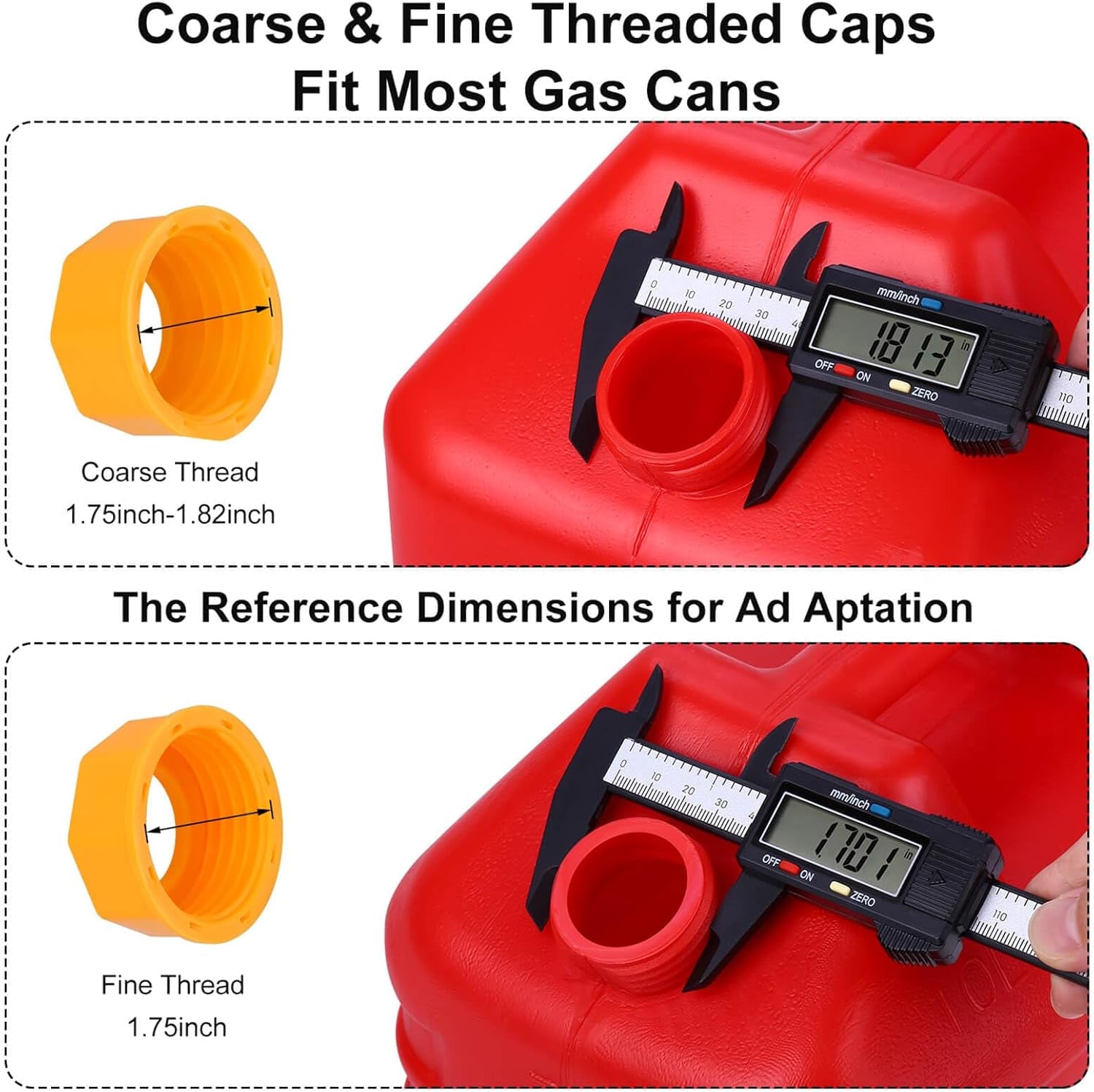 Set of 3 Flexible Universal Gas Can Spout Replacement Kits - Yellow