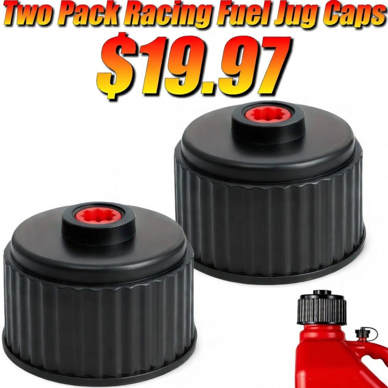 Set of 2 Replacement Racing Fuel Cans Caps
